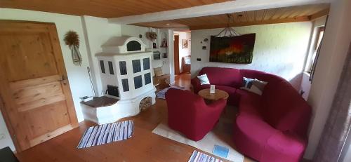 Ruang duduk di Eckert Ferienhaus Eslarn