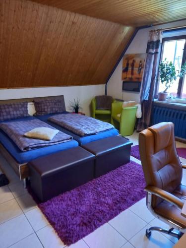 Ruang duduk di Monteurwohnung Aroba