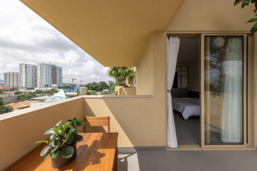 Balkón nebo terasa v ubytování Cát Vàng Hotel & Apartment