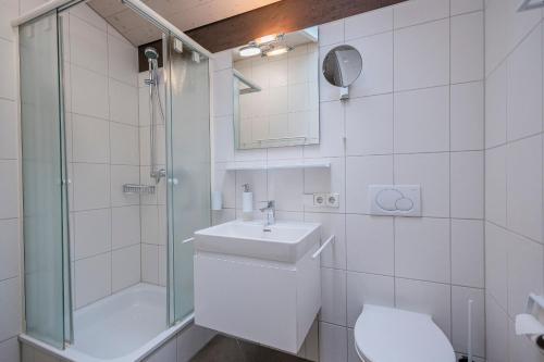 Un baño de Ferienwohnpark Immenstaad am Bodensee Satteldachhaus Typ 9 SD 73
