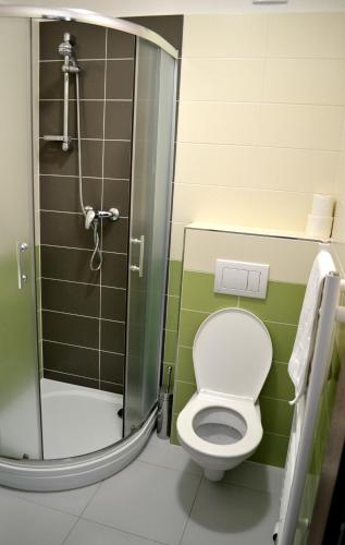 Koupelna v ubytování Hotel Arkáda