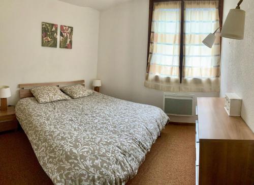 Postel nebo postele na pokoji v ubytování Appartement 3 pièces au pied des pistes de la Colmiane