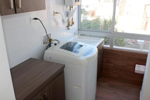 Kuchyň nebo kuchyňský kout v ubytování Hospedaje Tunja