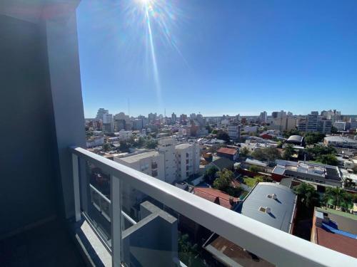 a view of a city from the balcony of a building at Capibara 2- alquiler temporario. in Corrientes