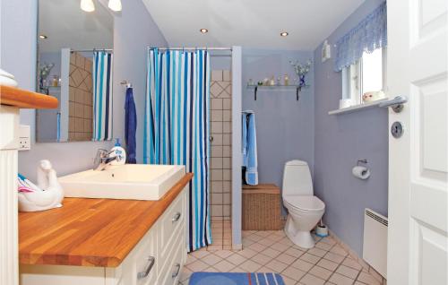 a bathroom with a sink and a toilet at Beautiful Home In Grevinge With Wifi in Grevinge