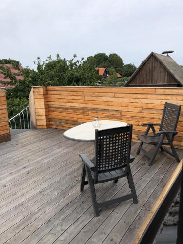Balkoni atau teres di Apartment am Stettiner Haff