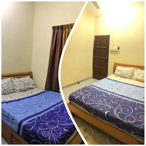 バチョにあるHOMESTAY IRAMA HATY BACHOKのベッド2台が隣同士に設置された部屋です。
