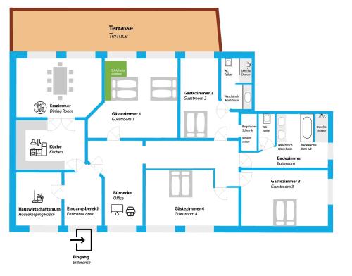 a floor plan of a house at Wohnraum by Steidle in Buxheim