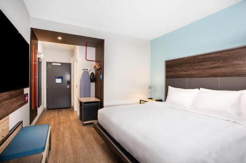 a hotel room with a large bed and a tv at Tru by Hilton Asheville Blue Ridge Parkway in Asheville