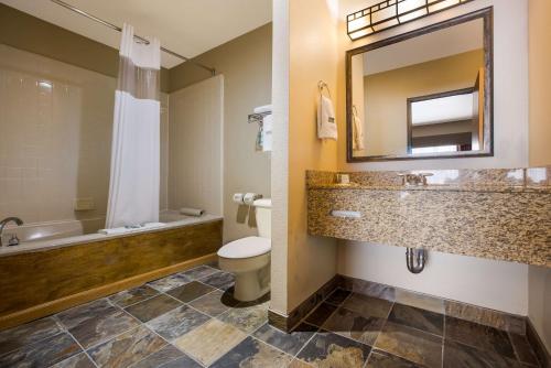 a bathroom with a tub and a toilet and a sink at Best Western Northwest Lodge in Boise