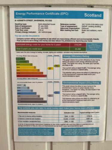 a sign hanging on a wall in a room at Carisbrooke Guest House in Inverness