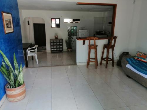 Kuchyň nebo kuchyňský kout v ubytování casa de relajación lowcost