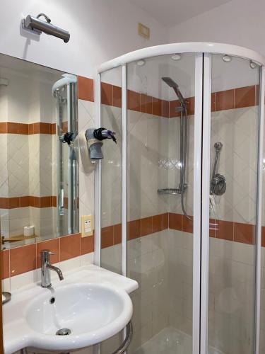 a bathroom with a sink and a shower at Residenza in Rome