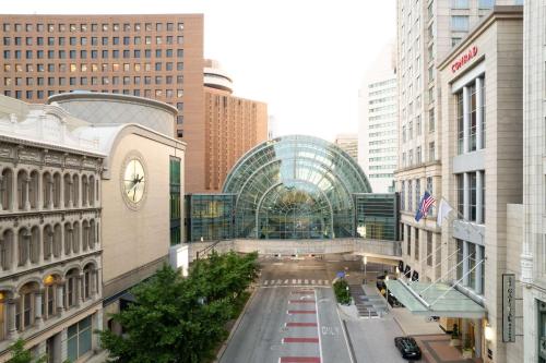 a view of a street in a city with buildings at Conrad Indianapolis in Indianapolis