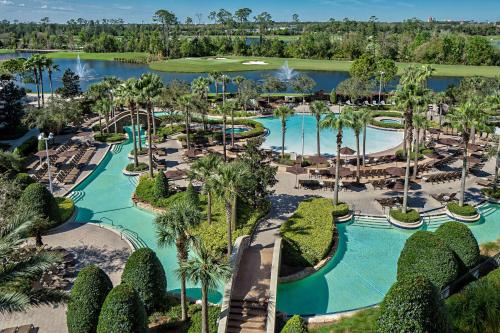 an aerial view of the pool at the resort at Signia by Hilton Orlando Bonnet Creek in Orlando