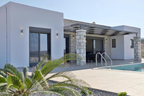 uma villa com uma piscina e uma casa em Villa Tropicana, luxury villa with pool by Sternes Properties em Sitia