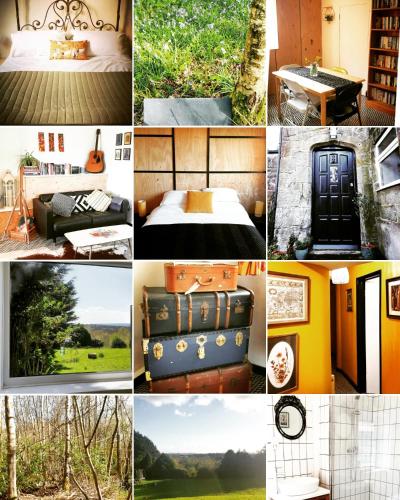 a collage of pictures of different rooms with luggage at Janitor's Lodge in Ticehurst