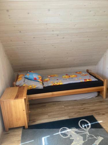 Postel nebo postele na pokoji v ubytování Chata Hriňová