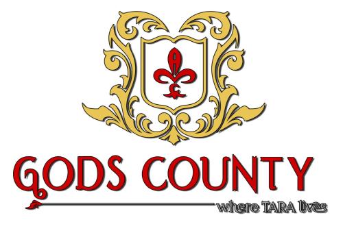 a crest with the words gods county where tiana lies at Gods County Hotels & Resorts in Tarapith