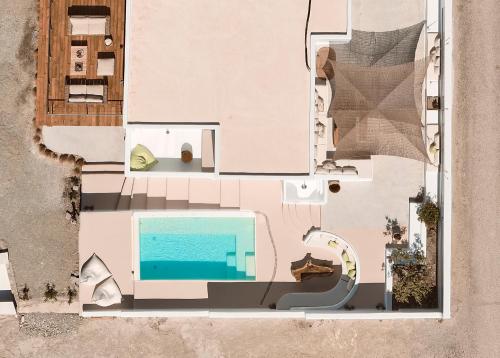 a rendering of a house with a swimming pool at Infinity Villa milos in Pachaina