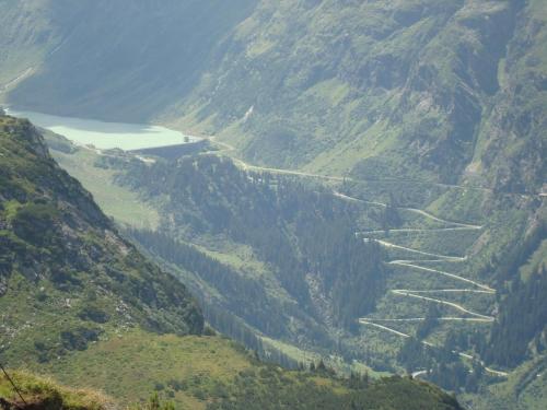 a view of a mountain valley with a river at Sport Garni Kapplerhof – Ischgl/Kappl in Kappl