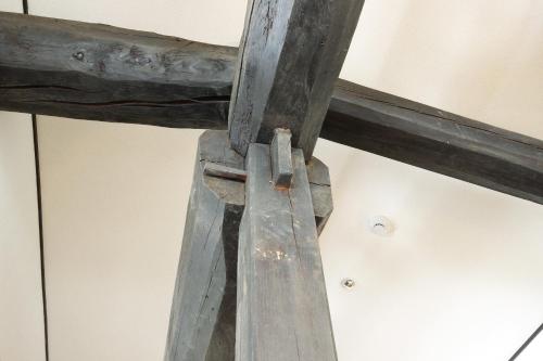 a wooden beam on top of a building at SOY in Takayama