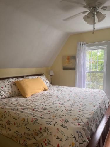 a bedroom with a bed and a window at Cozy Cape Cod in Grand Rapids