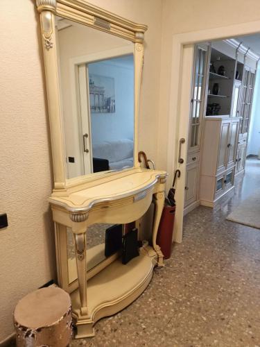 a bathroom with a sink and a mirror at Flat in Castellon in Castellón de la Plana