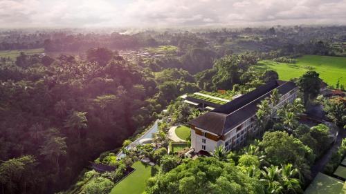 an aerial view of a house in the middle of a forest at The Westin Resort & Spa Ubud, Bali in Ubud