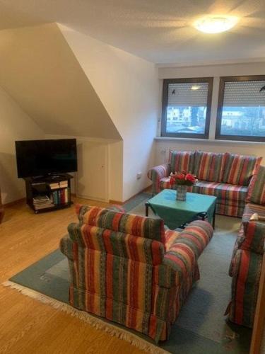 Χώρος καθιστικού στο Ferienwohnung Saarpromenade