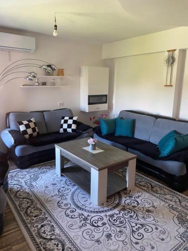 uma sala de estar com um sofá e uma mesa de centro em Apartment Balicevac2 Ilidza em Saraievo