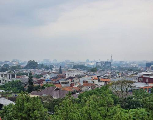 uitzicht op een stad met gebouwen en bomen bij Majesty Apartment 2 Bedroom with City View in Bandung
