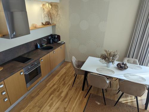 Una cocina o zona de cocina en Studio Apartment with Sauna