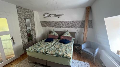 Tempat tidur dalam kamar di Roßtrappenblick