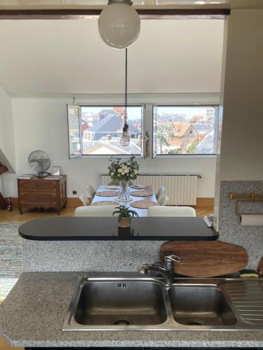 Χώρος καθιστικού στο Magnifique appartement à Etretat