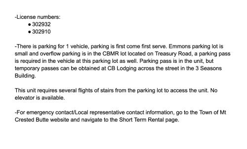 uma imagem de uma página de um documento com as instruções para o processo de encanamento em Emmons Escape & Cozy Slopeside Condo em Crested Butte