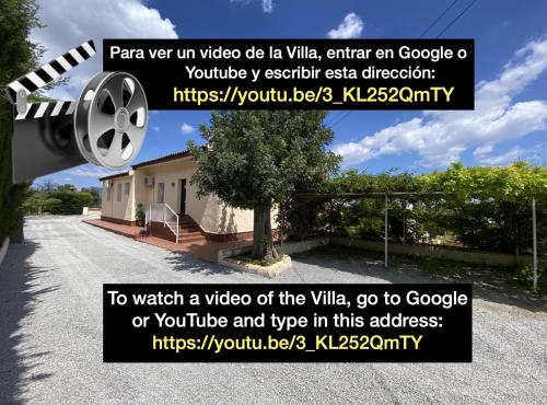 Un volante para un video youtube de la villa ir a Google en Gran Villa La Marina, en Polop