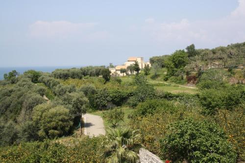 a house on top of a hill with trees at Relais Regina Giovanna in Sorrento