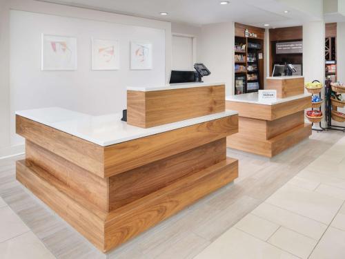 a store with wooden counter tops in a store at Hilton Garden Inn Chattanooga/Hamilton Place in Chattanooga