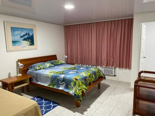 un dormitorio con una cama y una ventana en Apartamentos Salome, en San Andrés