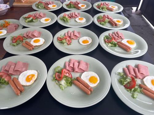 a bunch of plates of food on a table at Suansuk pattaya in Jomtien Beach