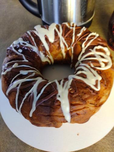 a pastry on a plate on a table at Alma Mía in Lobos