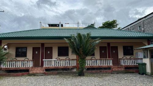 ein Haus mit einer Palme davor in der Unterkunft Turtle GuestHouse- White beach in Puerto Galera
