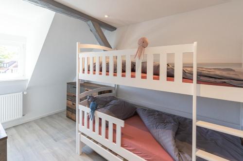 a bunk bed in a room with two bunk beds at Richter Altstadtappartements in Goslar