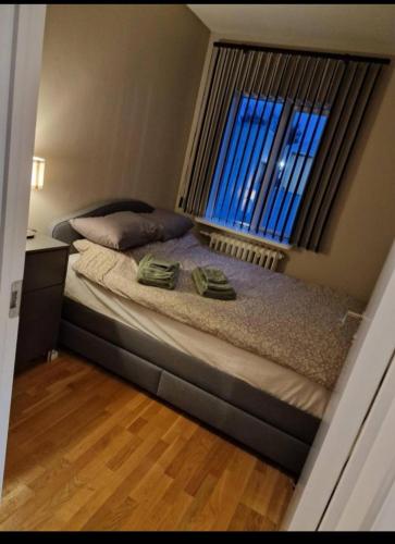 - une petite chambre avec un lit et une fenêtre dans l'établissement Sól - S12 guesthouse, à Keflavík