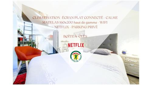 Studio atypique et cosy, classé Gîte de France, CLIMATISATION, lit Queen Size, lave-vaisselle, Netflix, wifi, 400m centre, parking, 15min gare, boîte à clés, Gîtes La Tarine