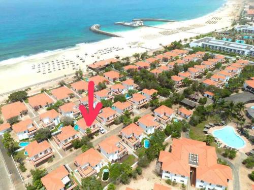 an aerial view of a resort next to the beach at Luxury Villa with Private Pool at Melia Tortuga Beach Resort in Santa Maria