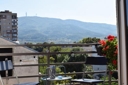 Vue générale sur la montagne ou vue sur la montagne depuis l'appartement