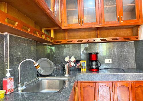 una cucina con lavandino e piano di lavoro di Cozy Studio Apartment with Free Parking a Bayombong
