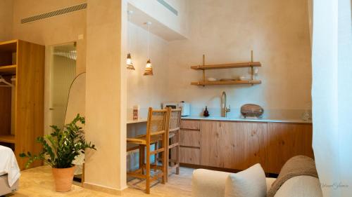 Kuchyň nebo kuchyňský kout v ubytování Hagafen Boutique Suites